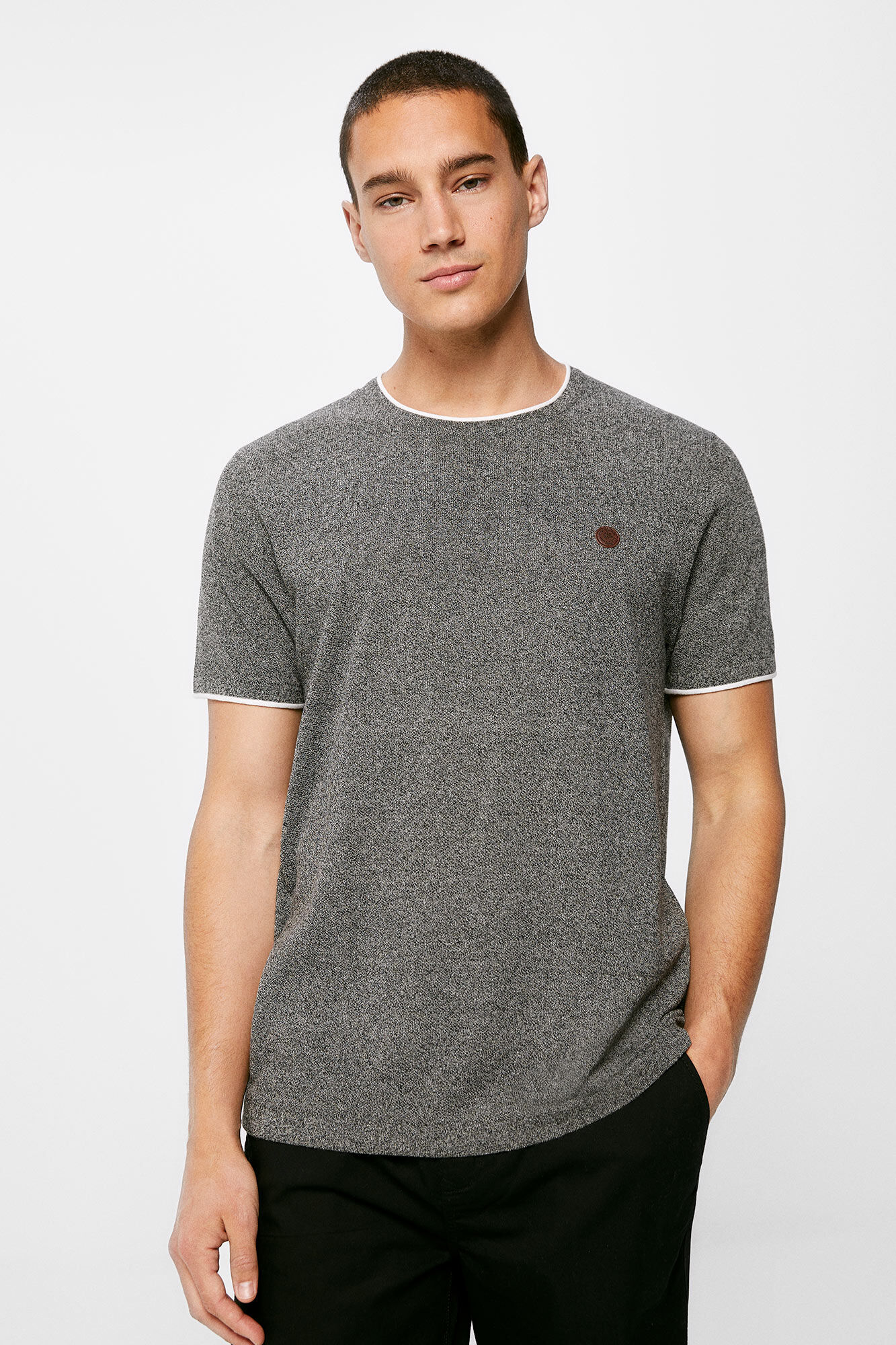 Sueter negro clearance manga corta