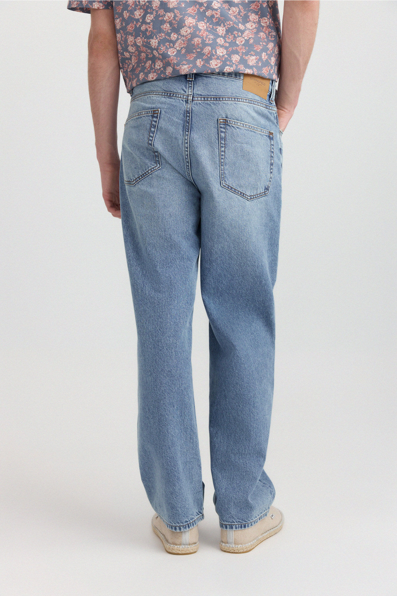 Springfield Jeans lavado medio claro wide leg azul