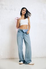 Springfield Jeans wide leg azul tinta
