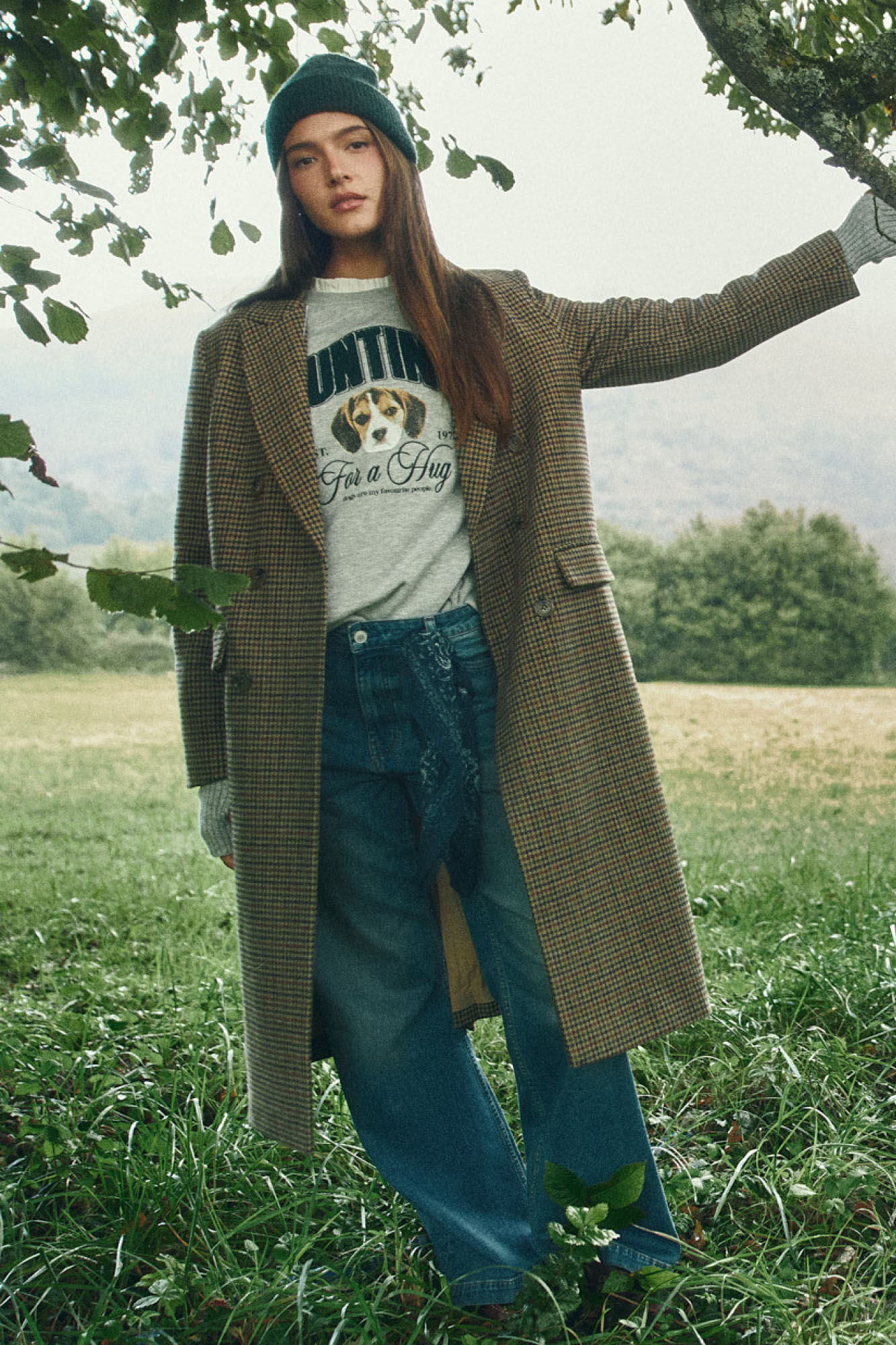 Springfield Chamarra largo de doble chamarra a cuadros