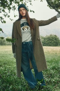 Springfield Chamarra largo de doble chamarra a cuadros