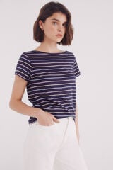 Springfield Playera semientallada cuello barco marino