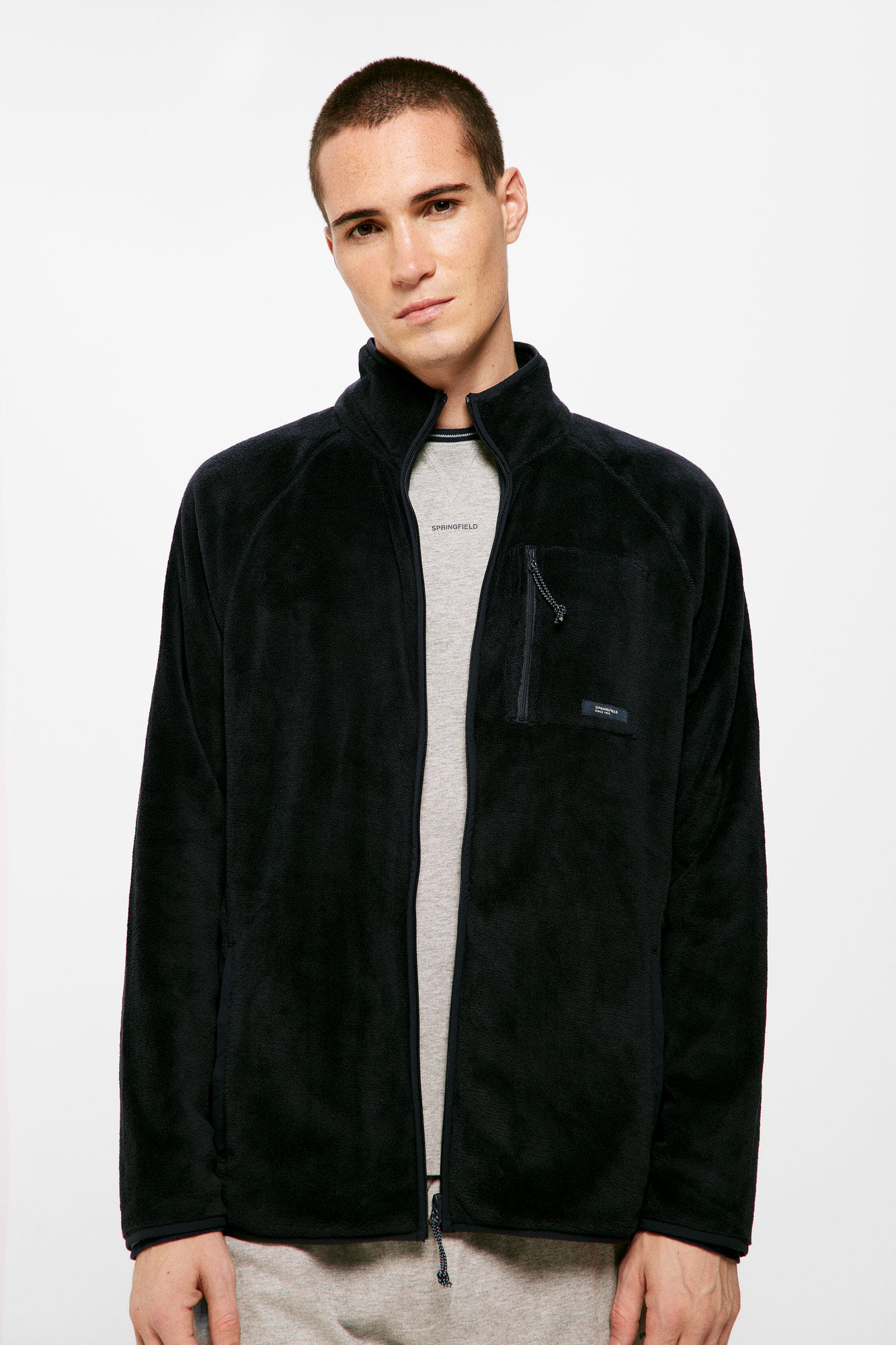 Springfield Chamarra homewear borreguito marino