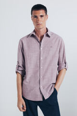 Springfield Camisa algodón slub púrpura