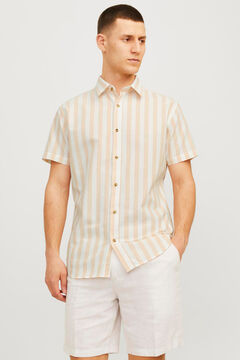 Springfield Camisa oxford slim fit manga corta rosa