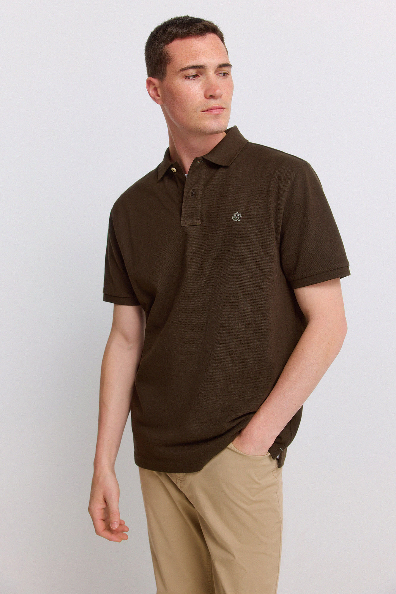 Springfield Polo de piqu&eacute; b&aacute;sico Springfield regular fit caf&eacute;