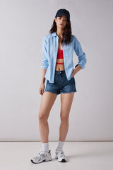 Springfield Shorts jeans comfort desflecados azul medio