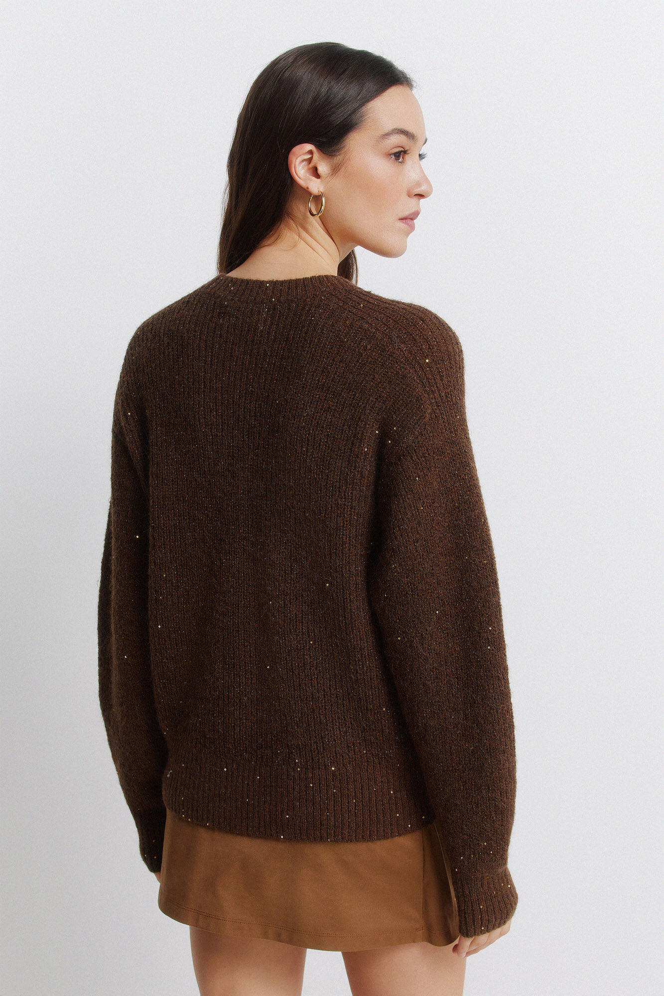 Springfield Jersey de lentejuelas caf&eacute;