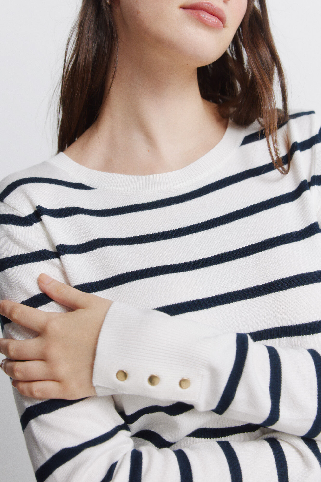 Springfield Jersey fino botones pu&ntilde;os beige