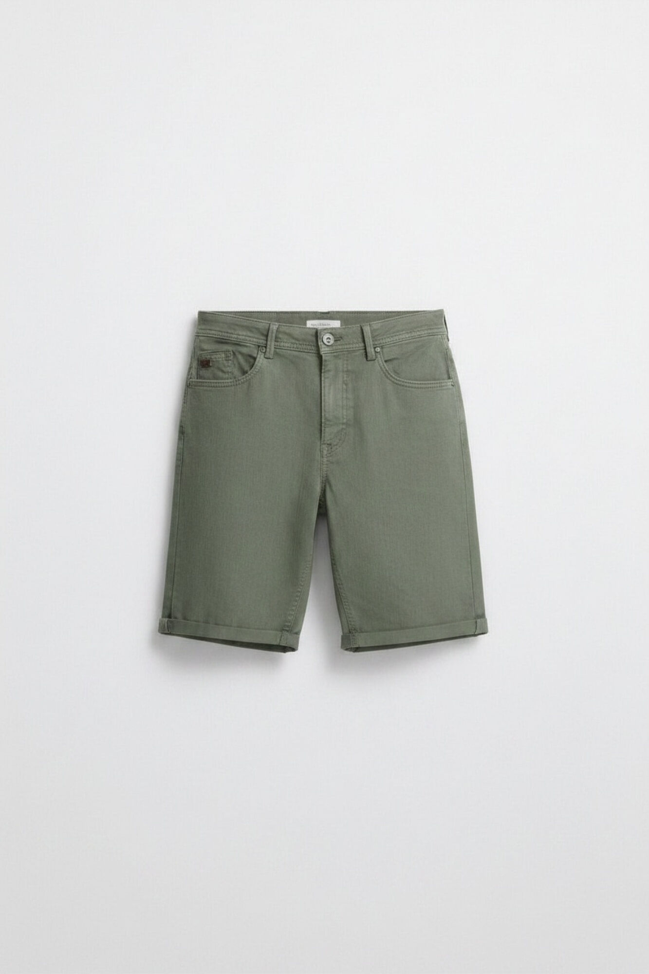 Springfield Bermudas de 5 bolsillos lavadas slim fit verde