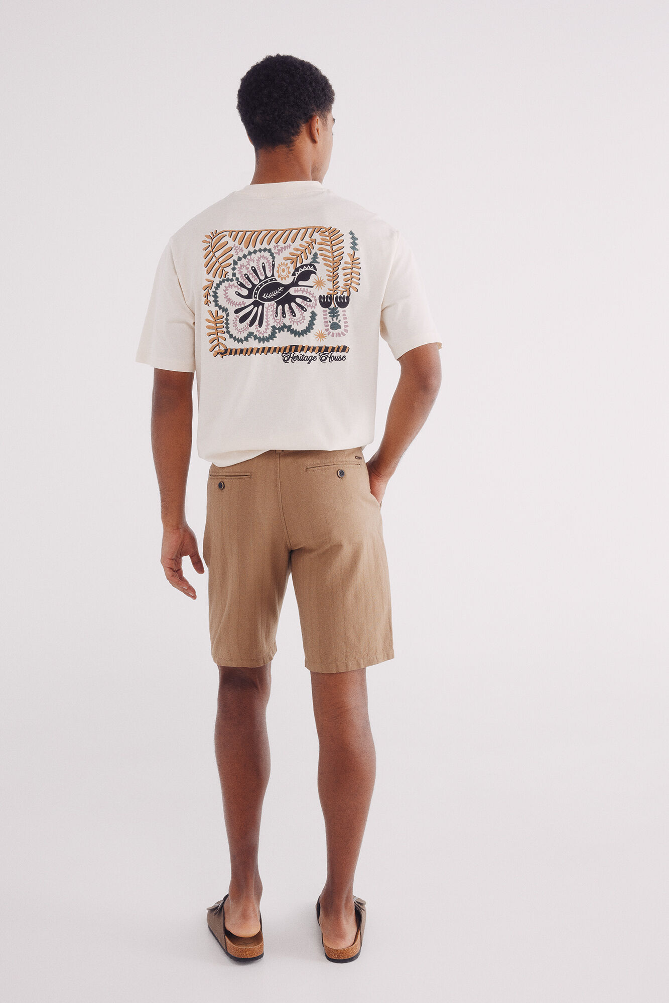 Springfield Bermudas lino slim fit beige