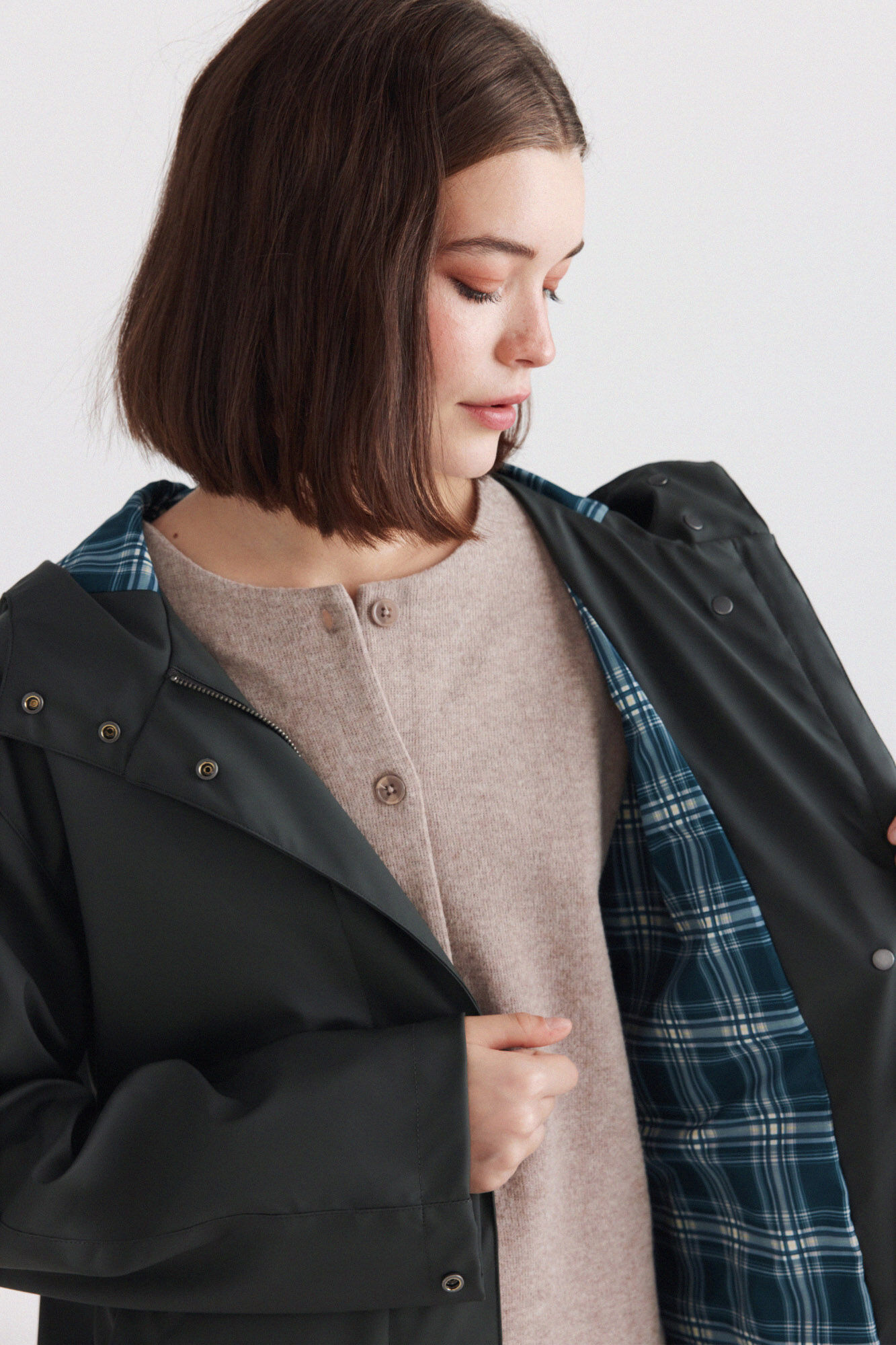Springfield Chamarra impermeable con capucha verde
