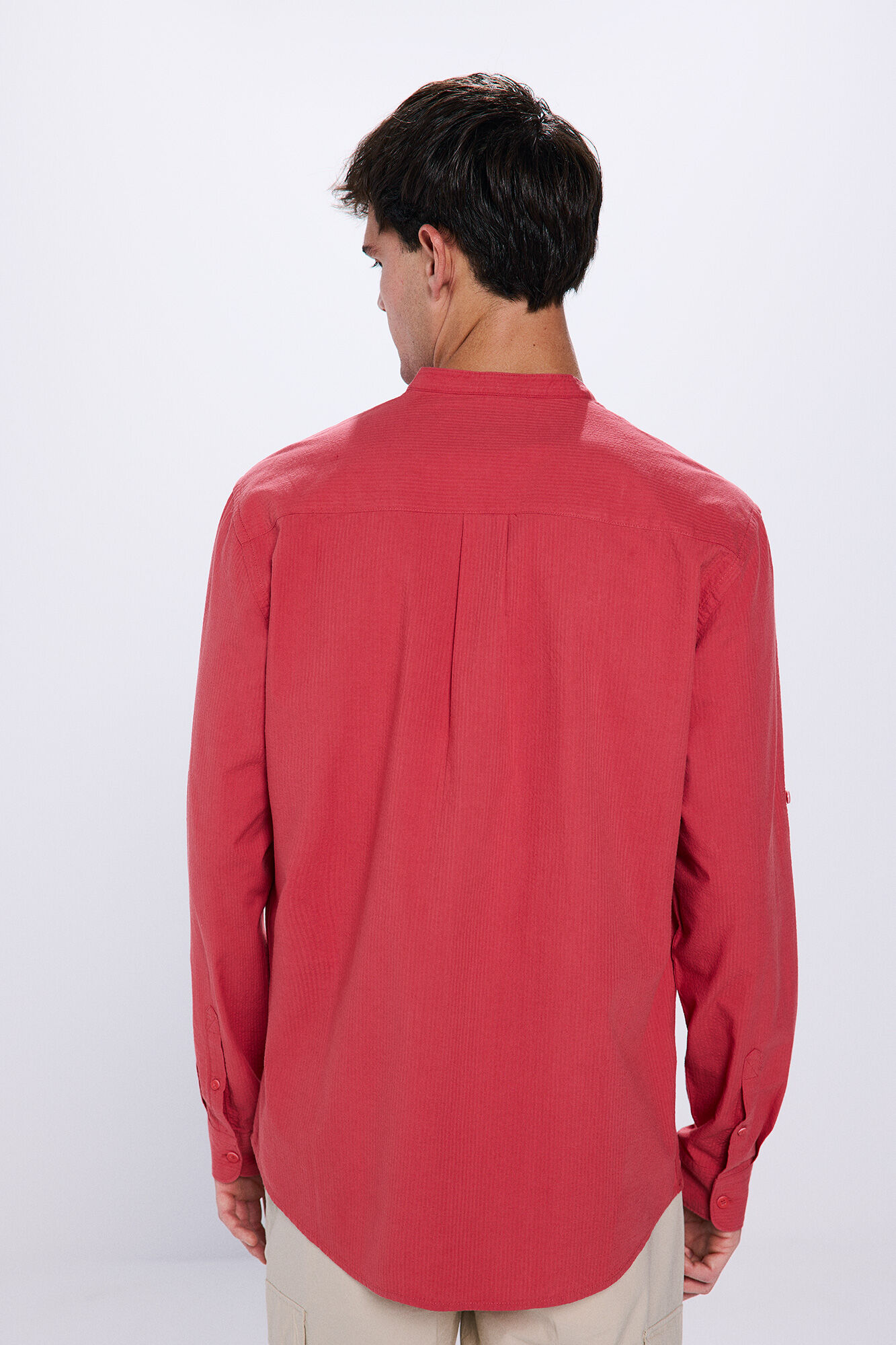 Springfield Camisa seersucker mao rojo