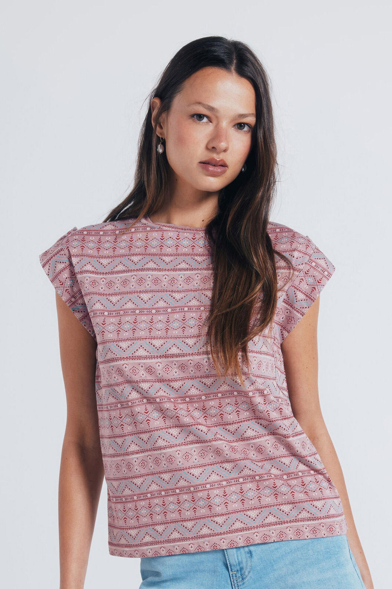 Springfield Playera estampada manga trabilla