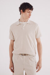 Springfield Jersey manga corta estructura cuello polo beige