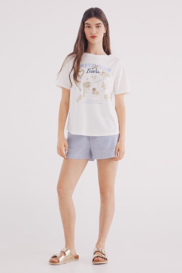 Springfield Playera "Pizza club" estampado