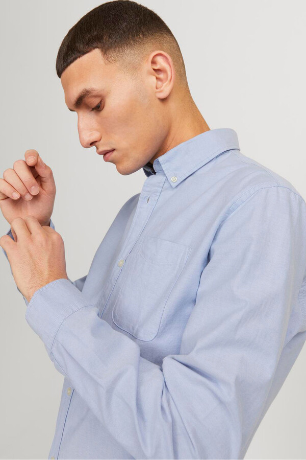Jack & Jones Camisa oxford confort fit azul mezcla