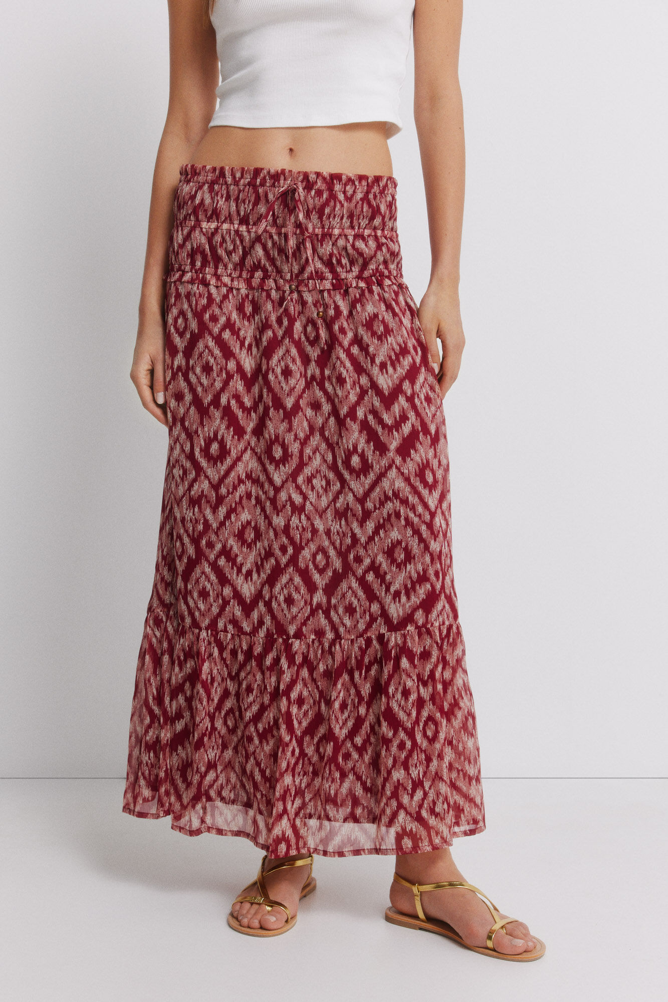 Springfield Falda larga smock en la cintura