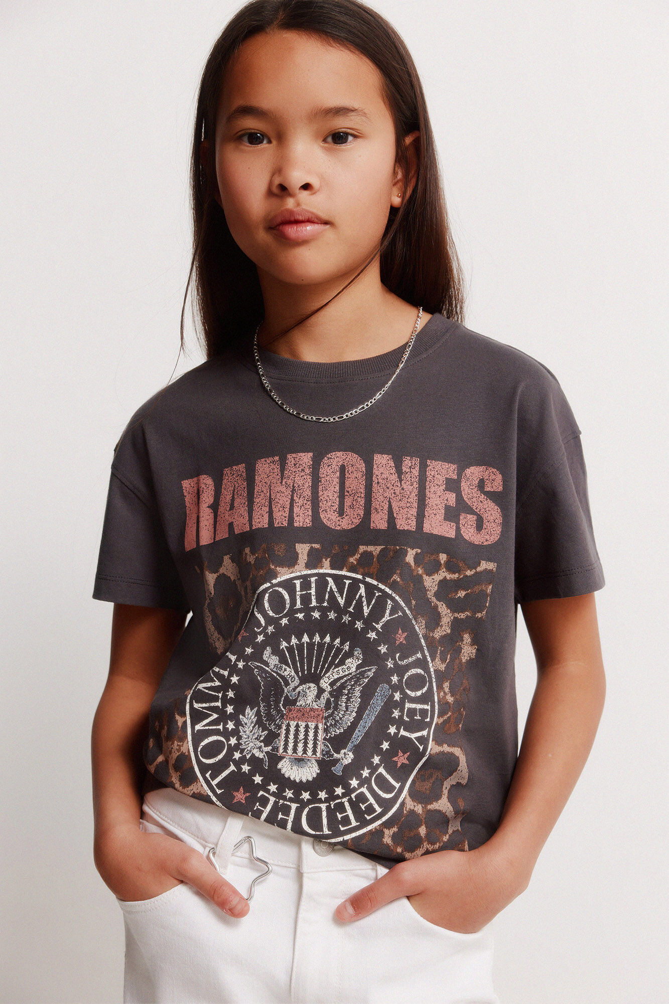 Springfield Kids Playera Ramones ni&ntilde;a gris
