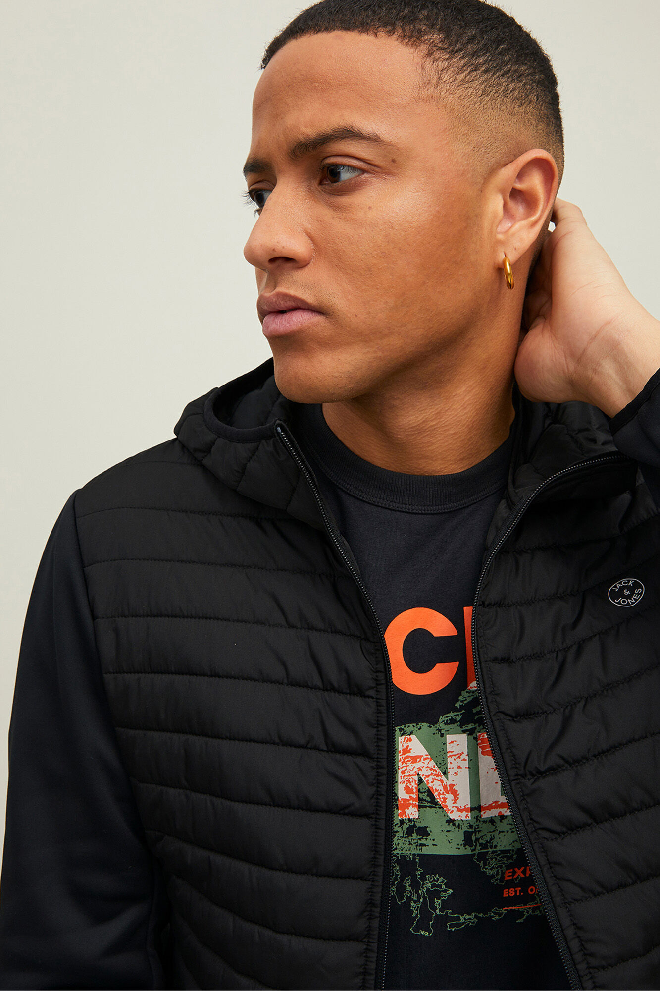 Jack & Jones Chamarra acolchada combinada negro