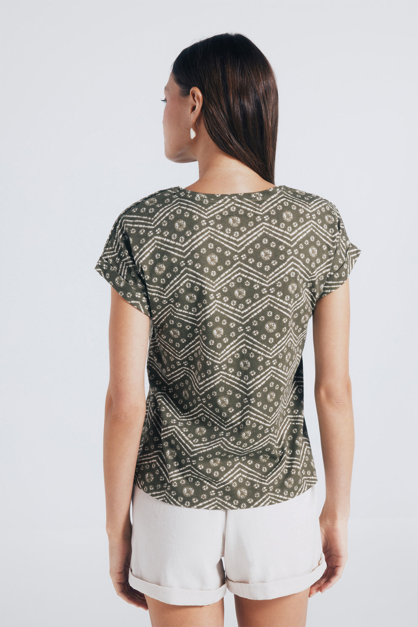 Springfield Playera botones hombro estampada