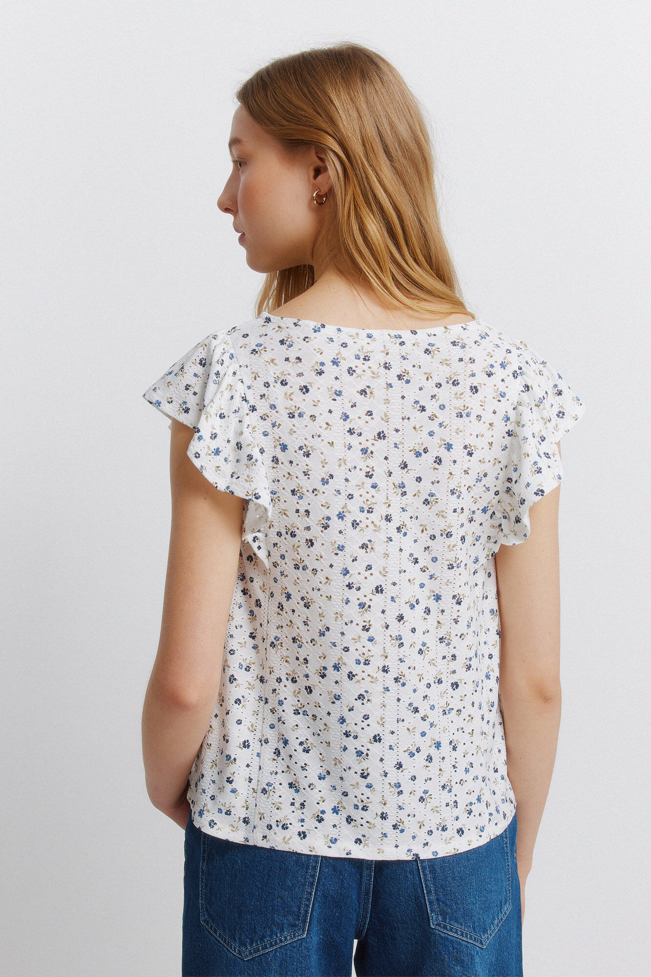 Springfield Playera de manga corta bordada beige