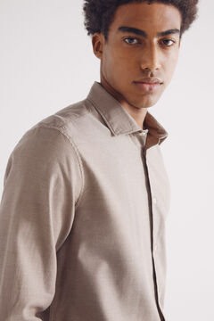 Springfield Camisa vestir estructura café