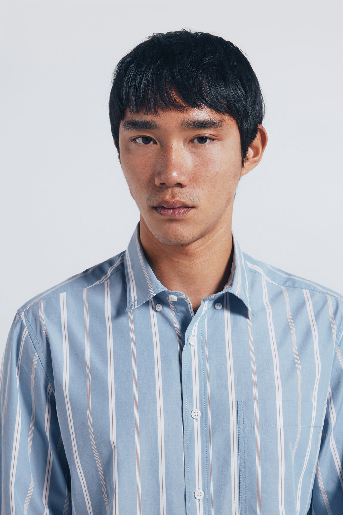 Springfield Camisa de popel&iacute;n a rayas azul