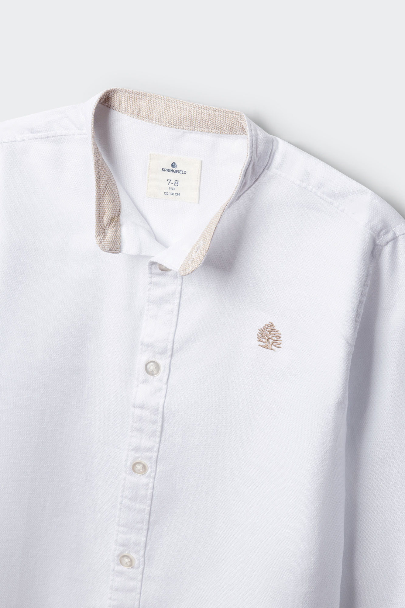 Springfield Kids Camisa trevi cuello mao ni&ntilde;o natural