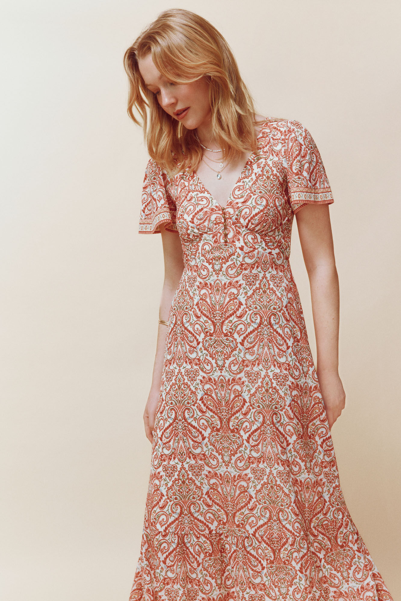 Springfield Vestido Mykonos marfil