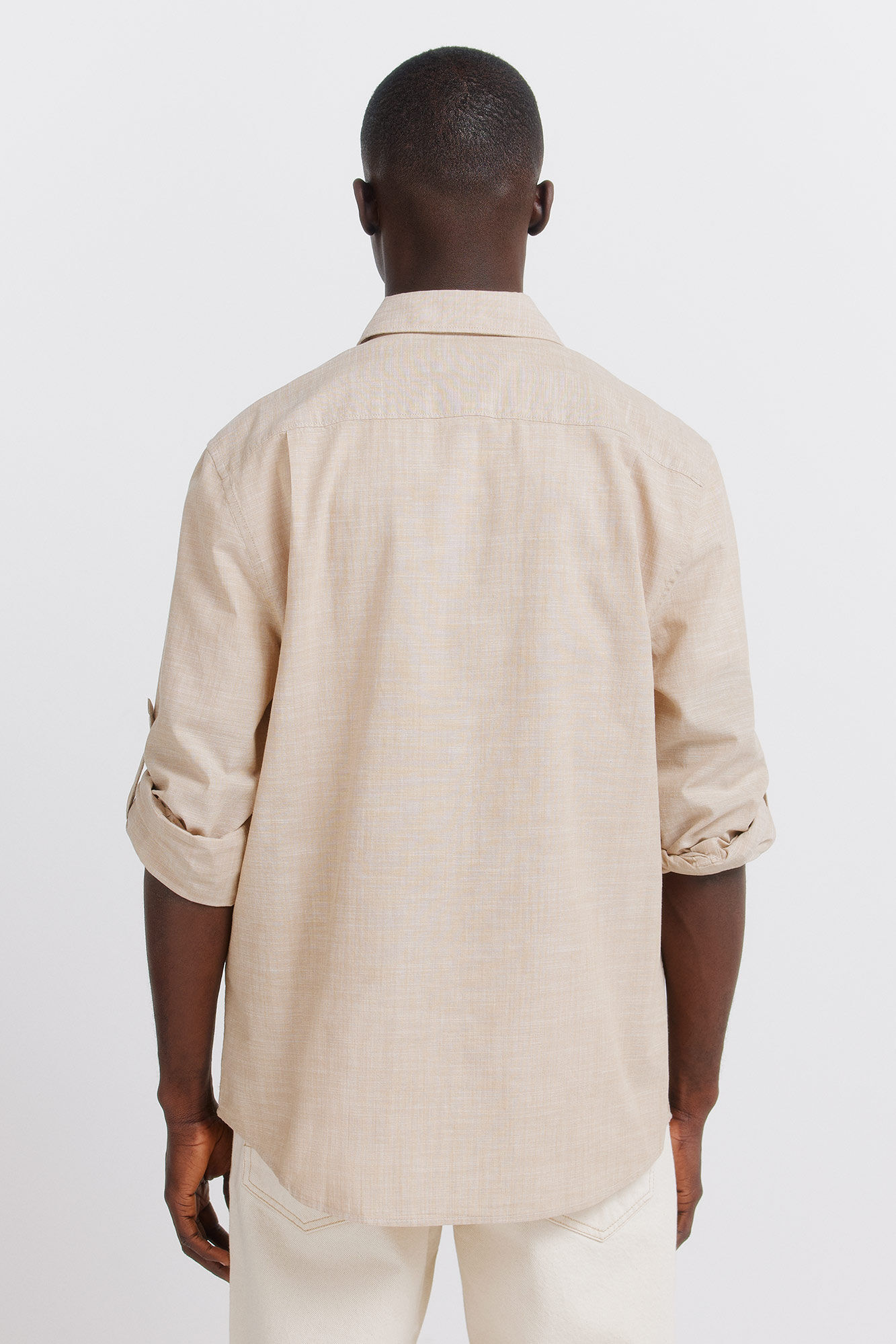 Springfield Camisa algod&oacute;n slub beige