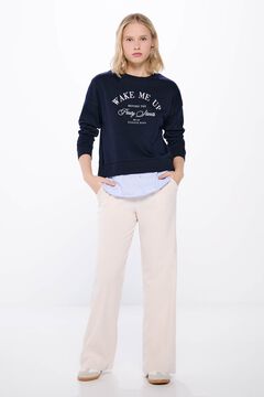 Springfield Sudadera texto bordado combinada marino