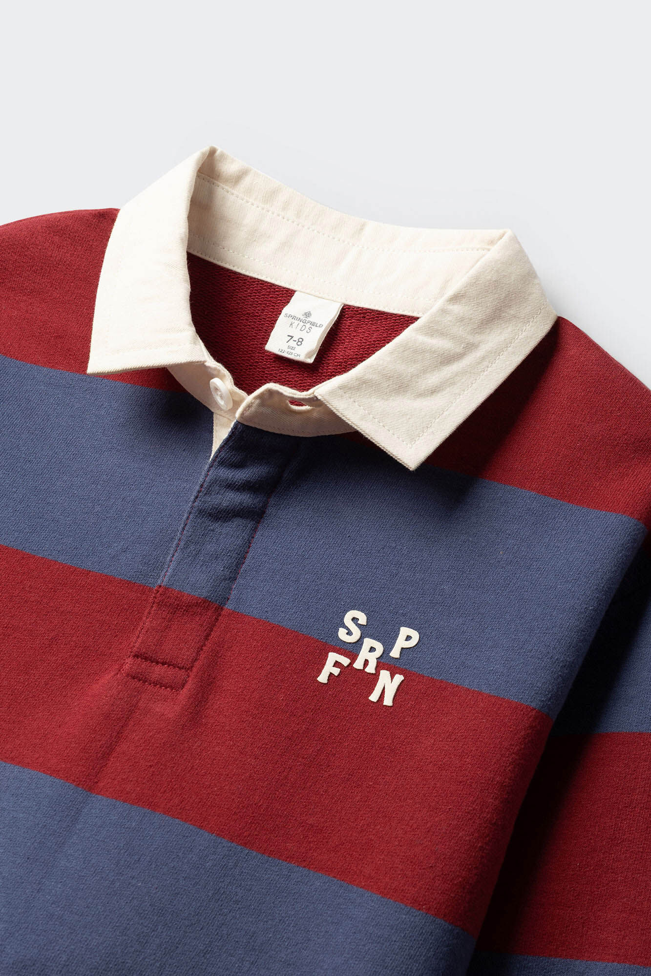 Springfield Kids Polo rugby a rayas para ni&ntilde;o rojo