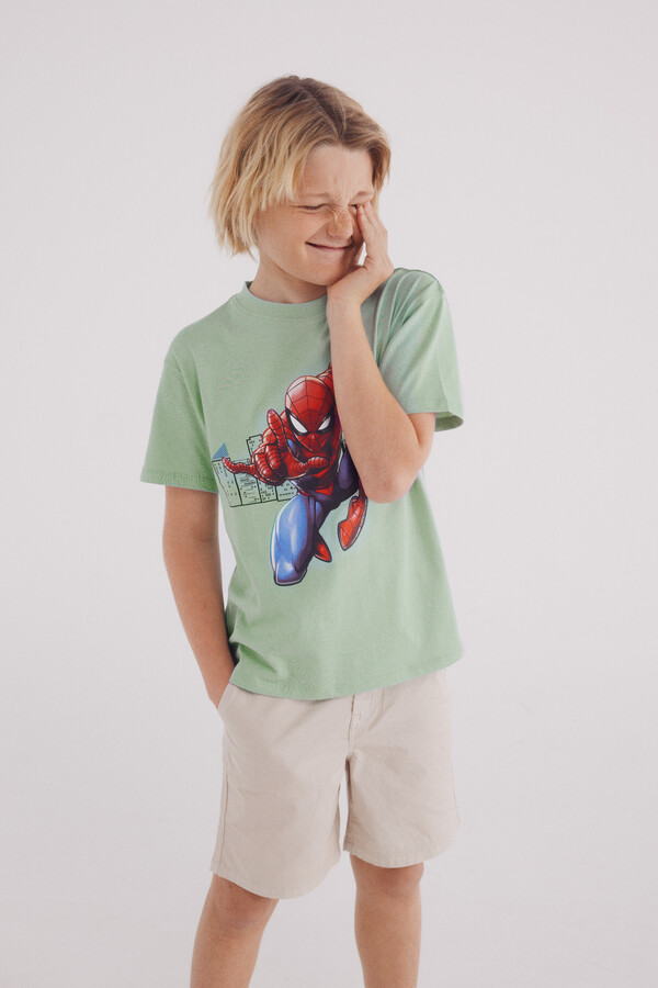 Springfield Kids Playera Spiderman niño verde