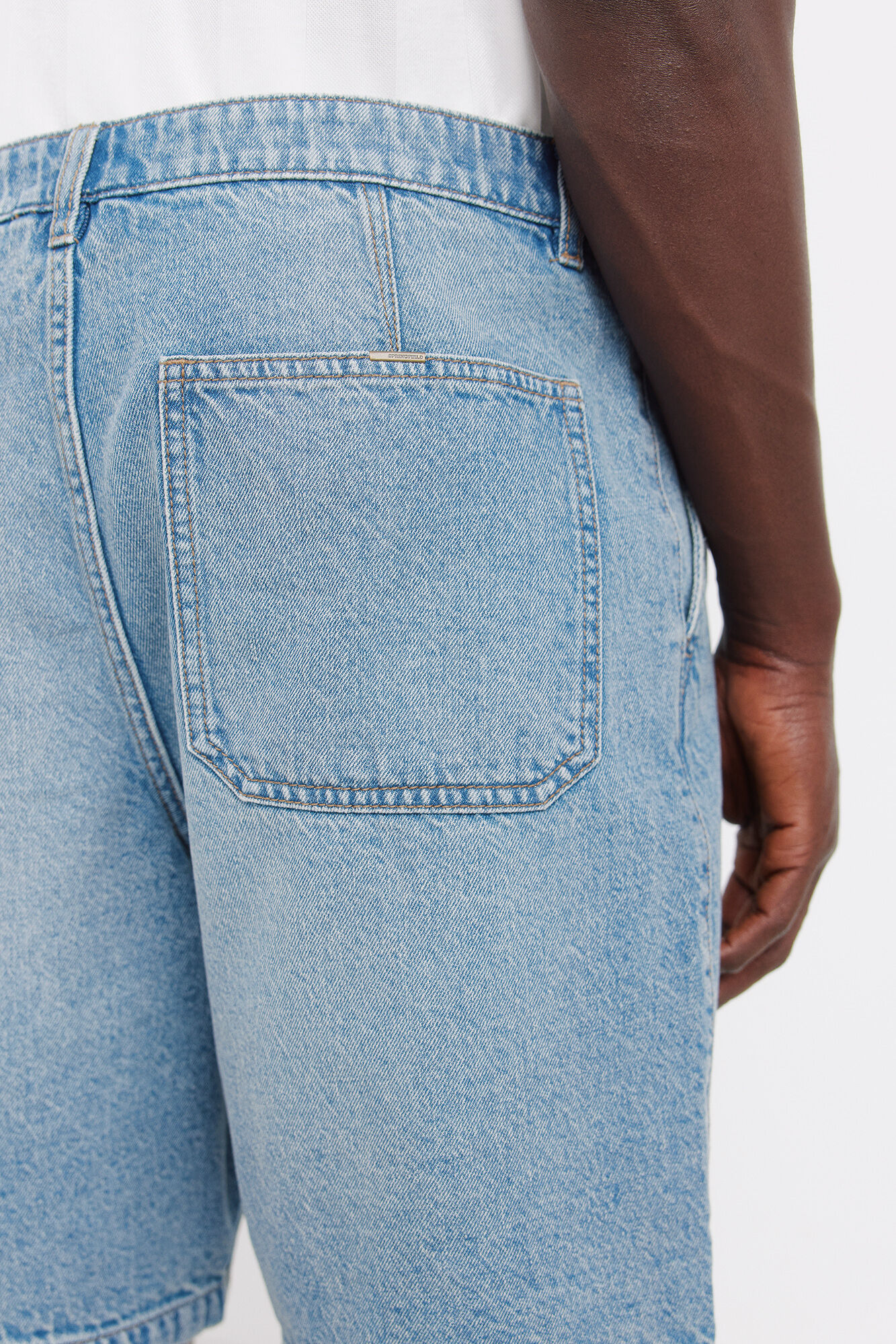 Springfield Bermudas chino de mezclilla straight fit azul