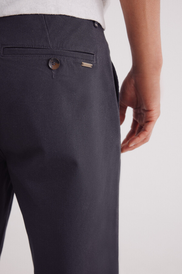 Springfield Pantalón chino microestampado slim fit gris