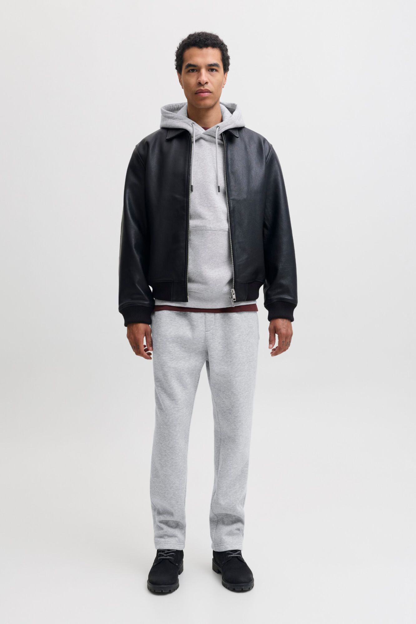 Jack & Jones Sudadera b&aacute;sica con capucha gris