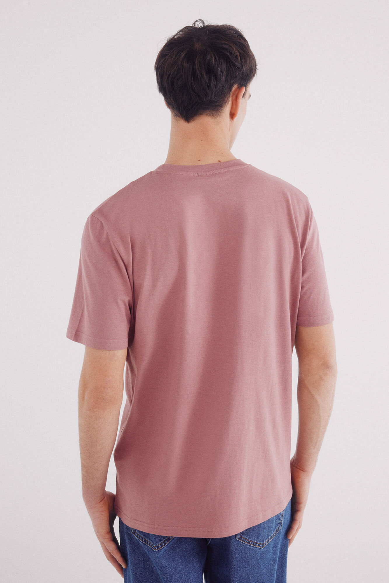 Springfield Playera b&aacute;sica cuello redondo naranja