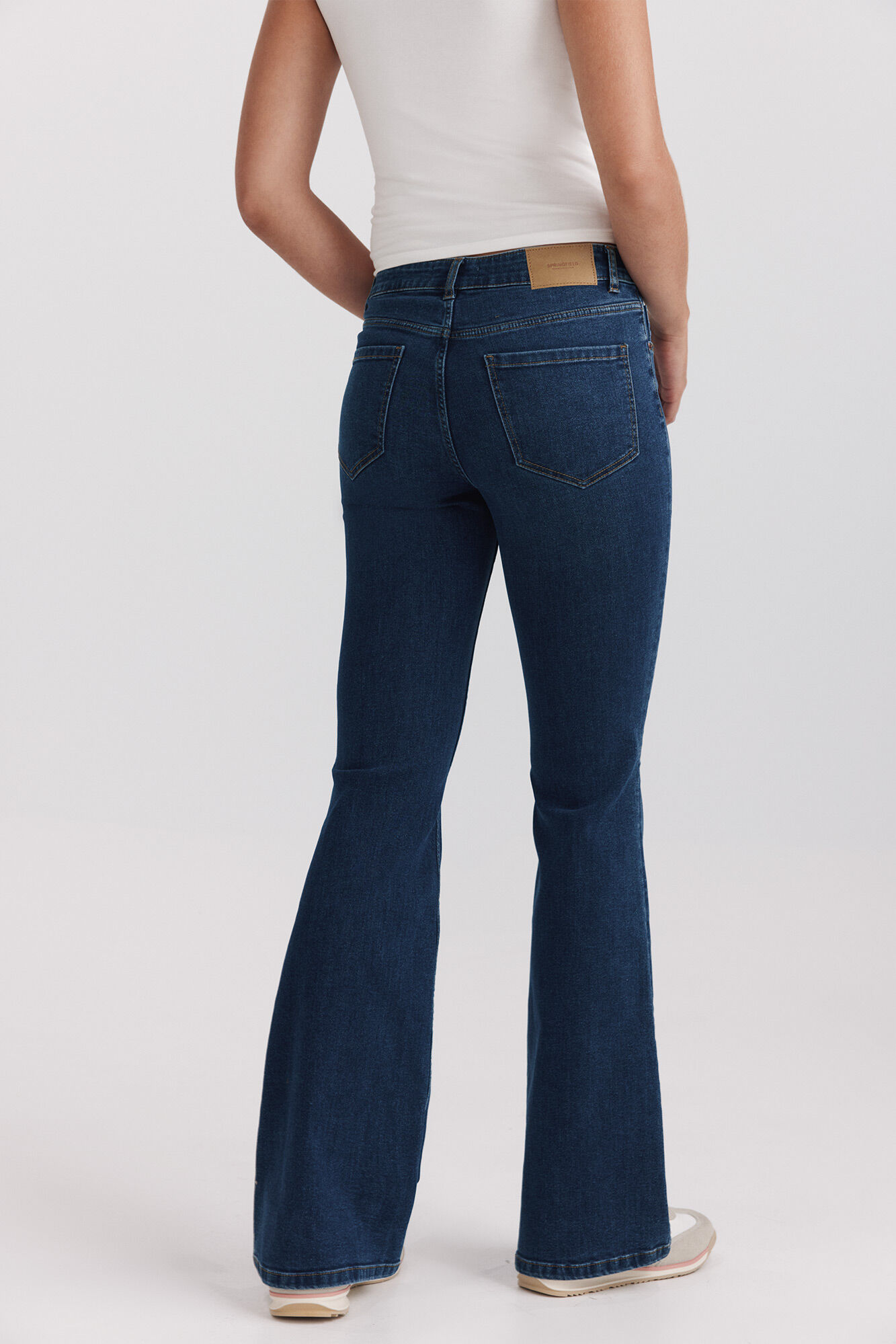 Springfield Jeans bootcut flare de tiro bajo azul