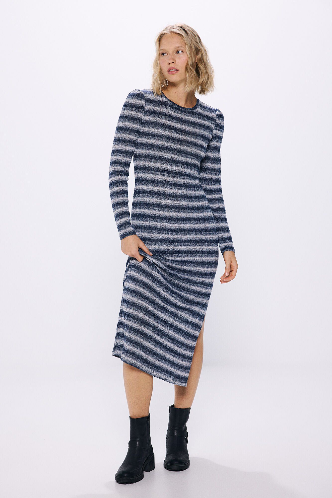 Springfield Vestido midi tubo space dye azul