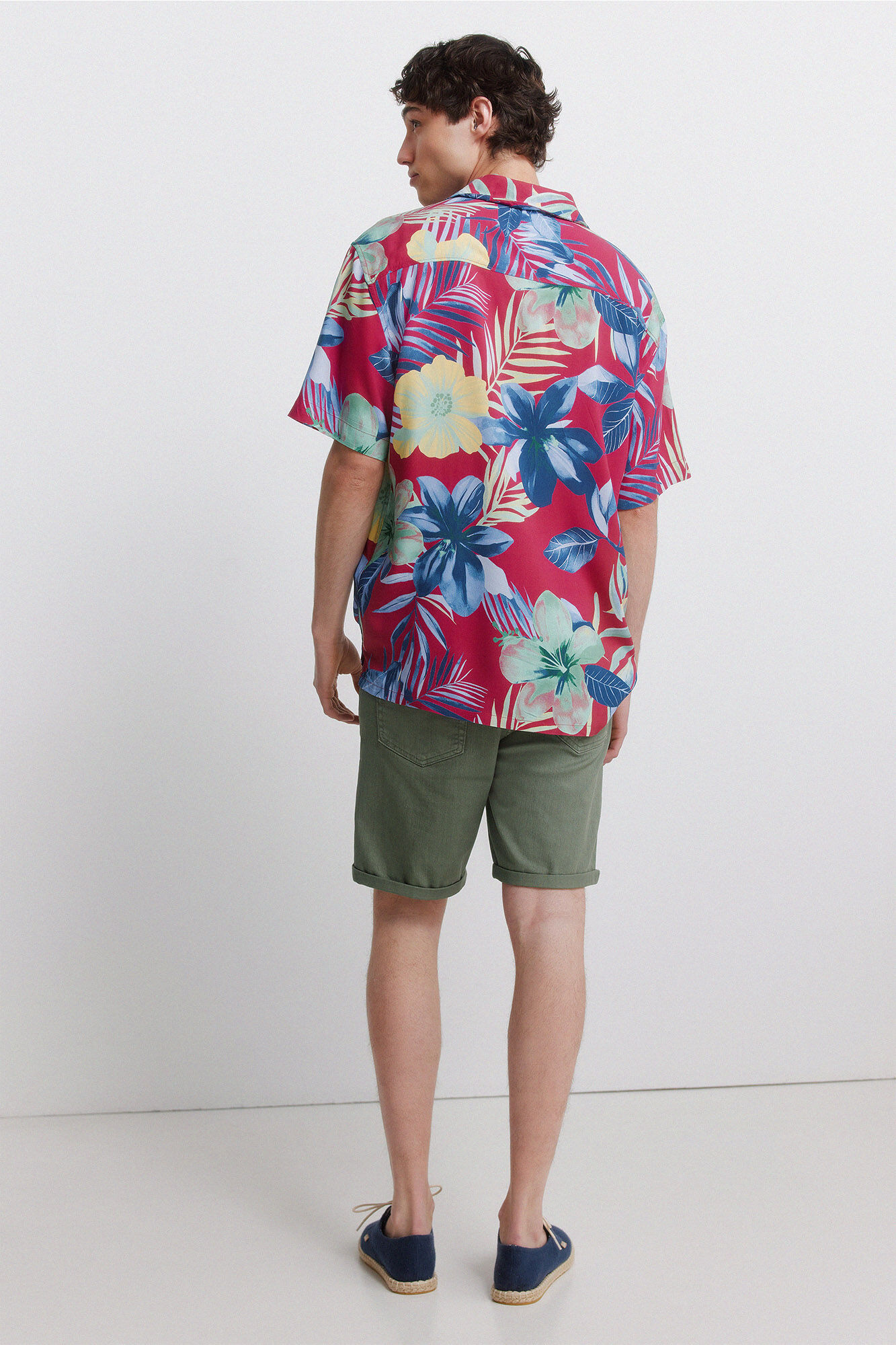 Springfield Bermudas de 5 bolsillos lavadas slim fit verde