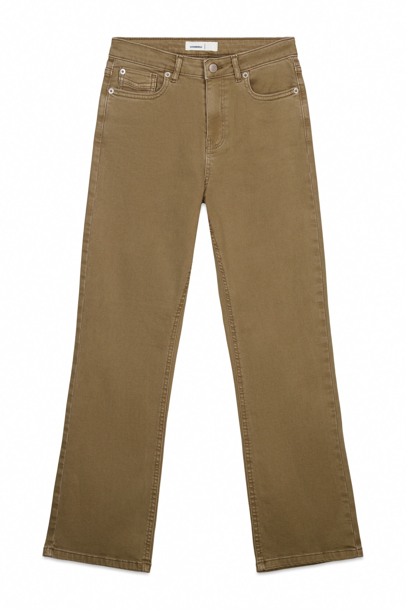 Springfield color de jeans acampanados caf&eacute;