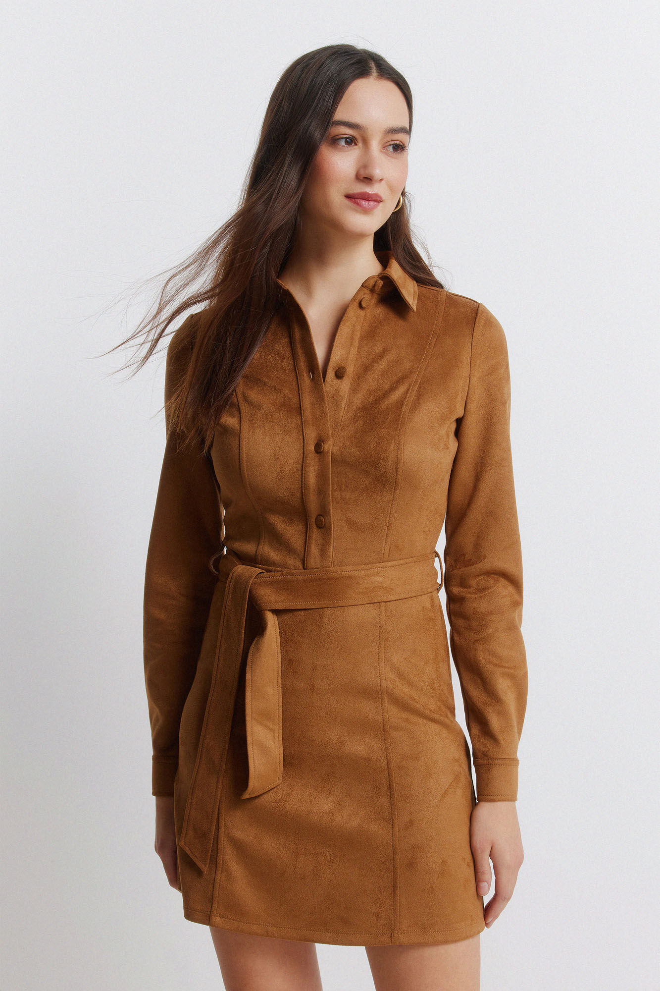 Springfield Vestido corto caf&eacute;