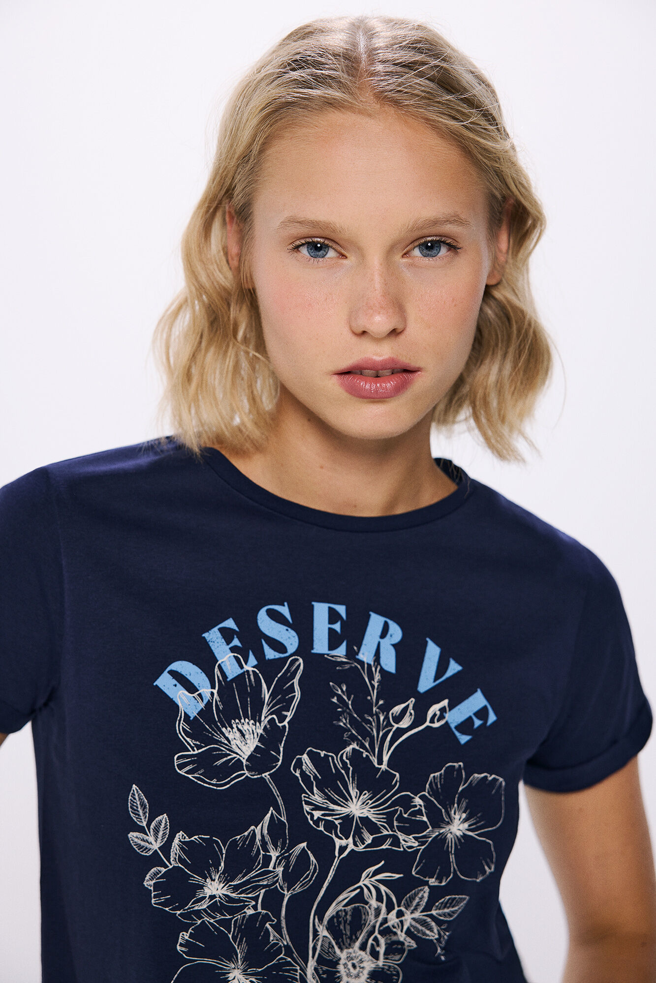 Springfield Playera gr&aacute;fica floral azulado