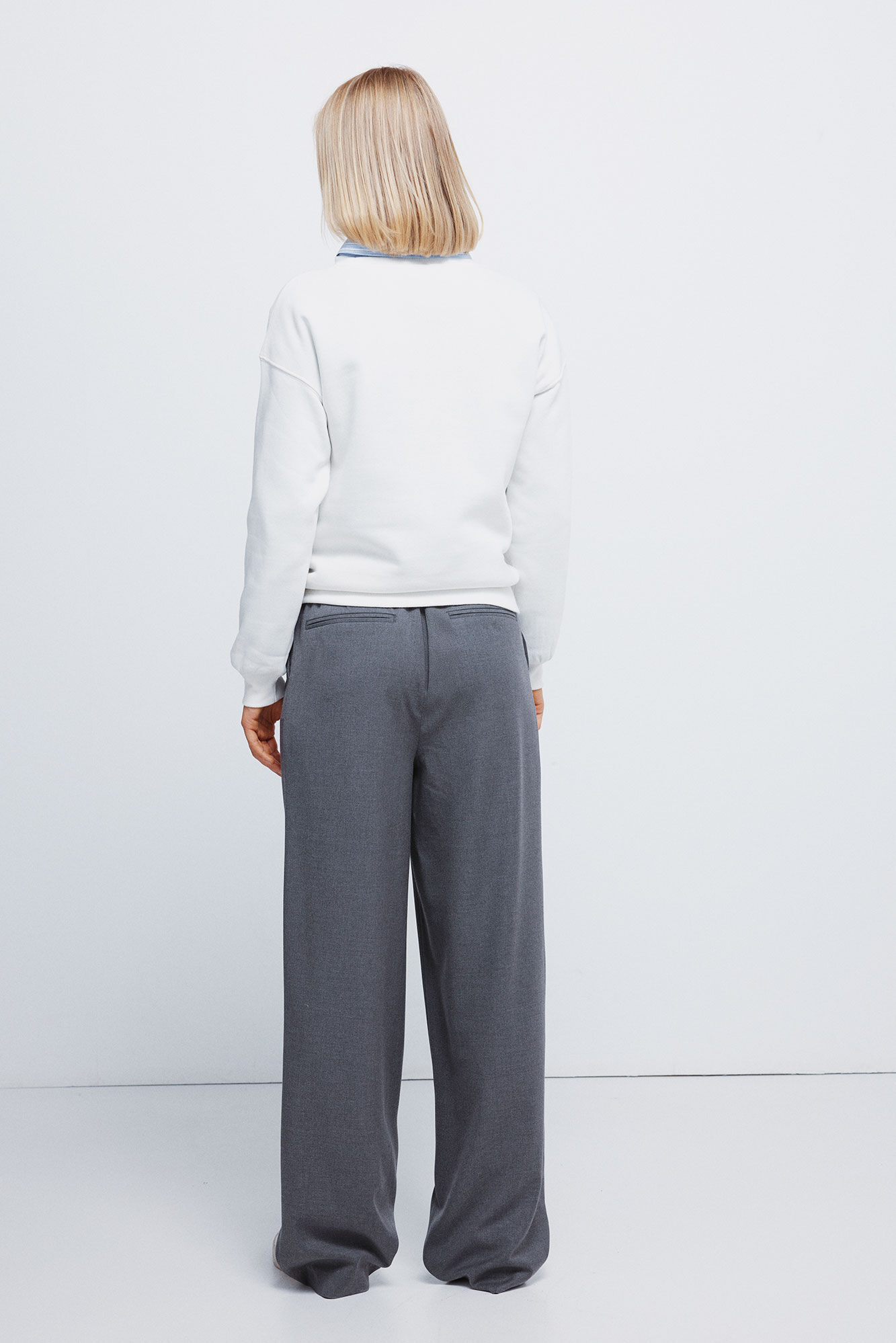 Springfield Pantalones pinzas el&aacute;stico cintura gris