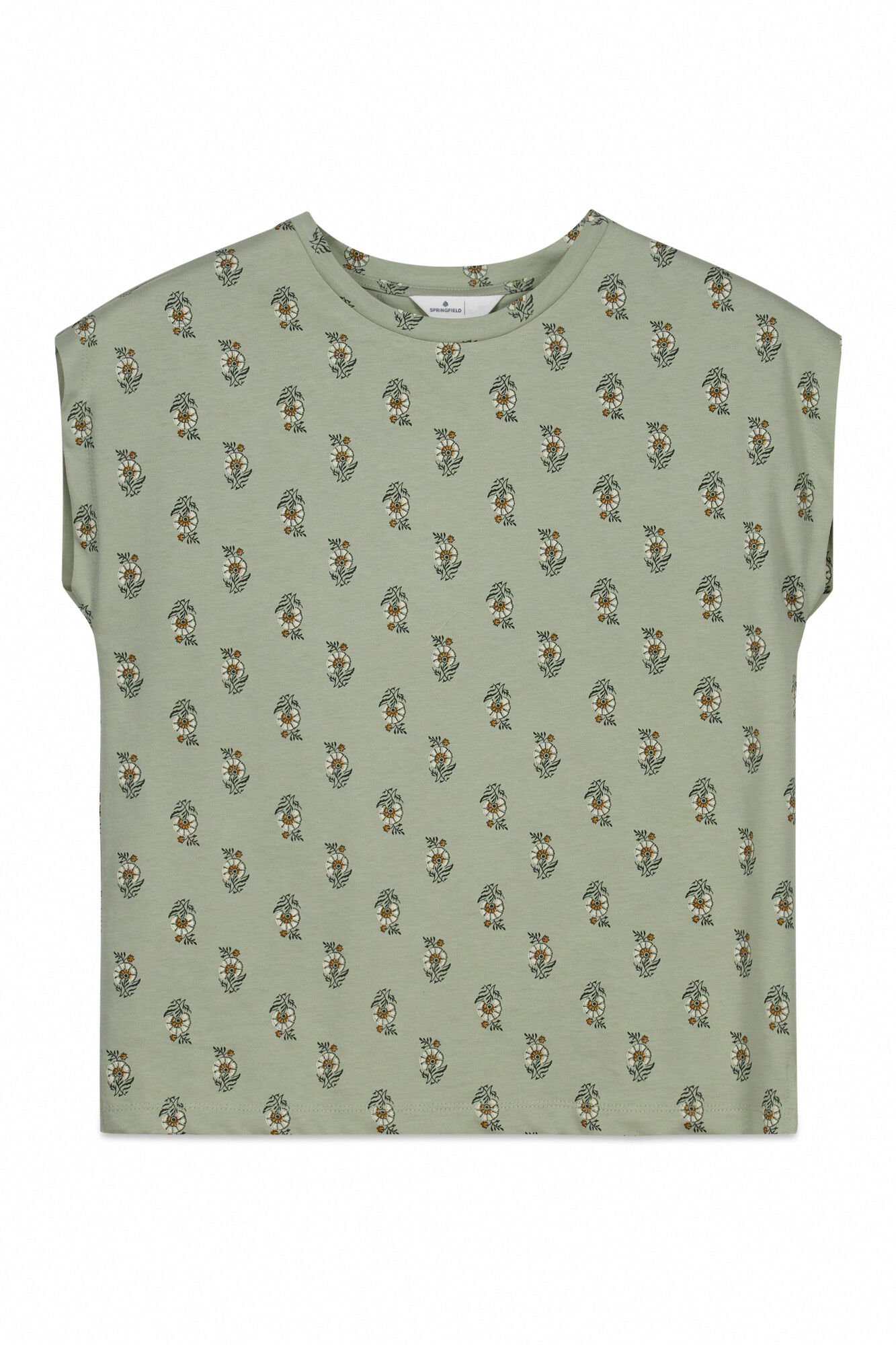 Springfield Playera de manga corta estampada verde