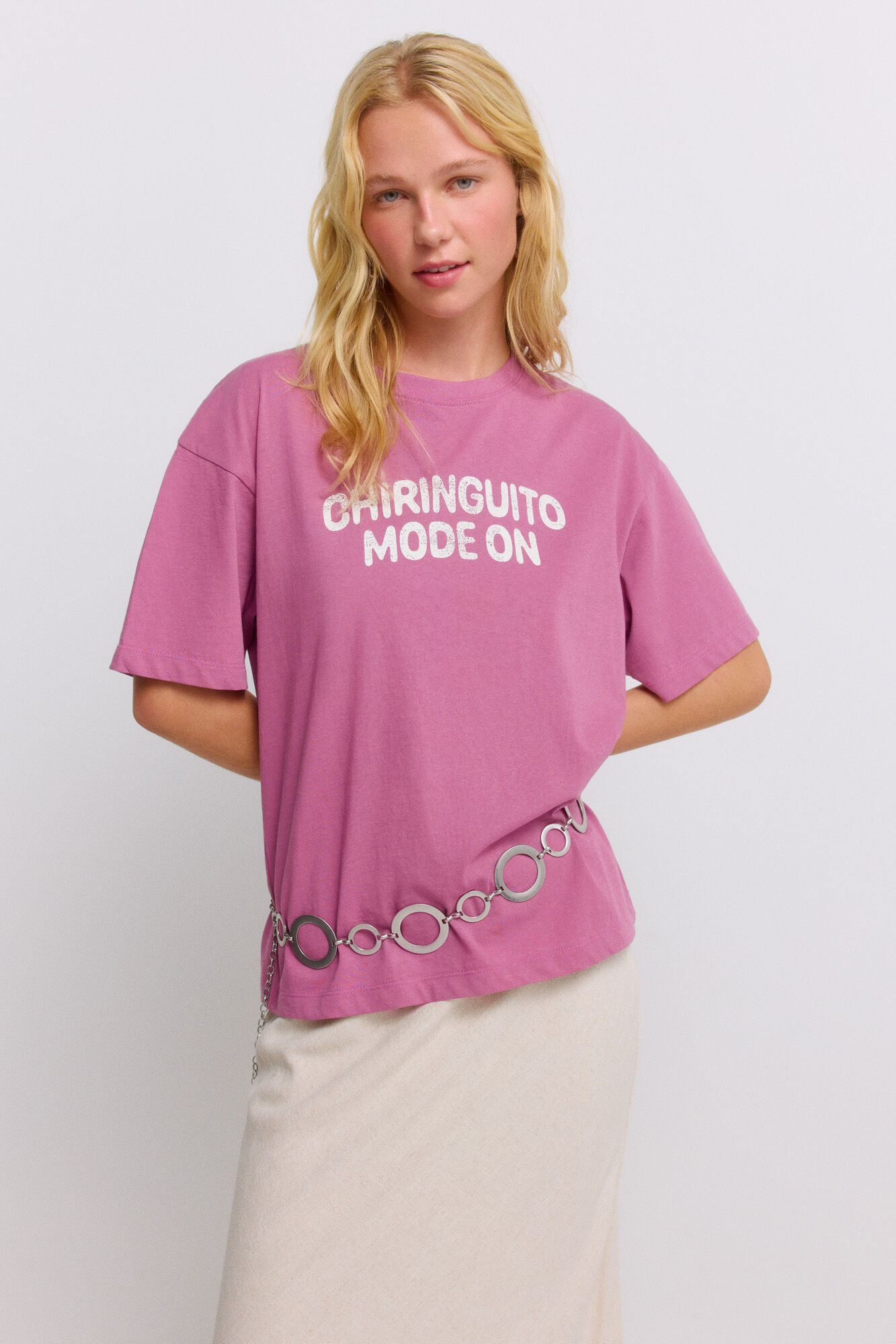 Springfield Playera de manga corta "chiringuito modo on" morado/lila