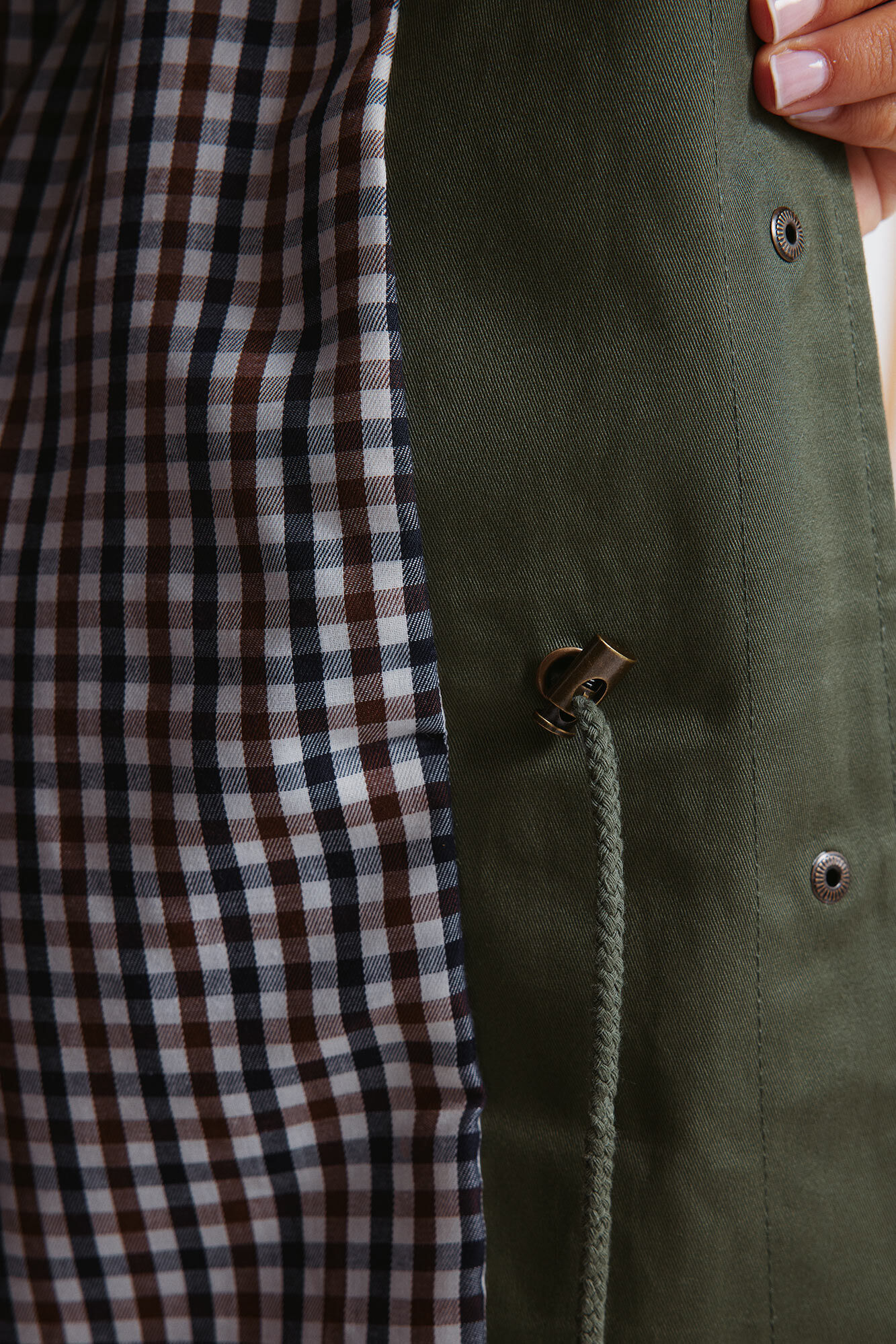 Springfield Parka con capucha de algod&oacute;n khaki