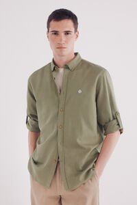 Springfield Camisa mao estructura bicolor kaki