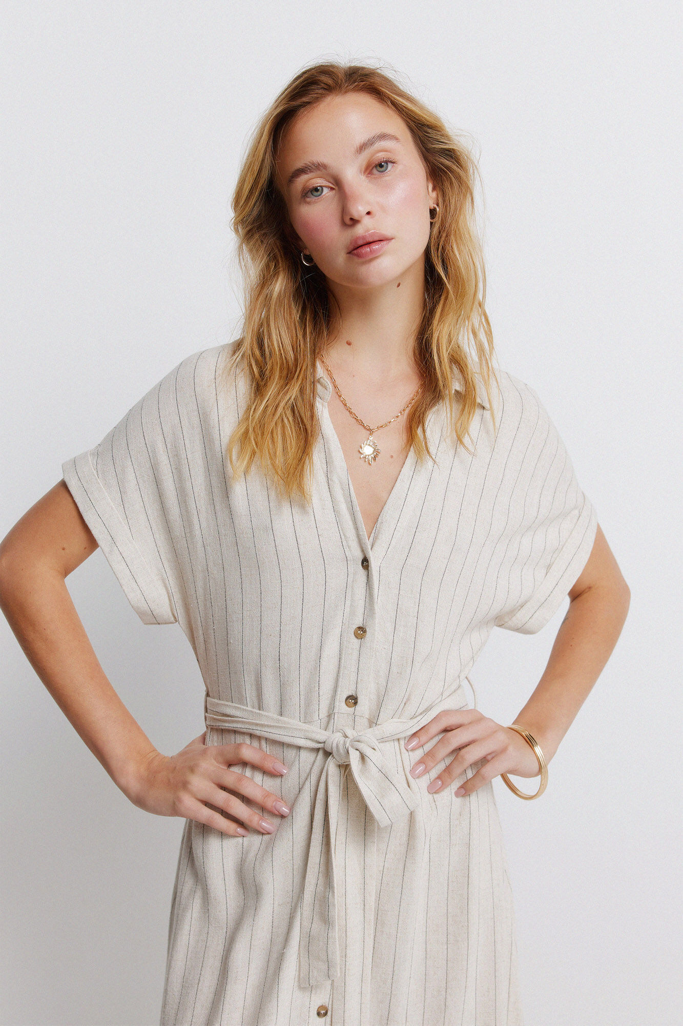 Springfield Vestido camisero de rayas